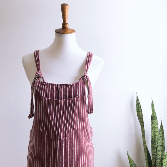 Anna Grace Burgundy Stripes Jumpsuit-COPY - Picture 3 of 8